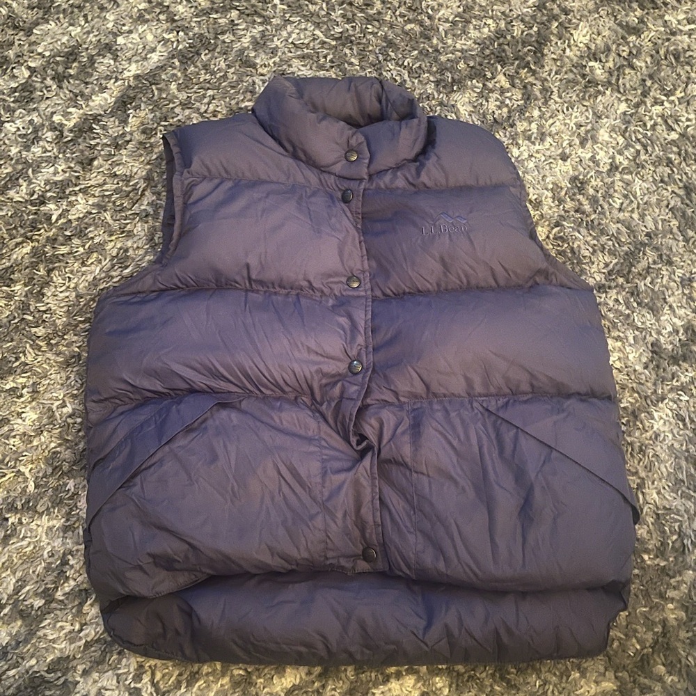 L.L. Bean Women's Purple Goose Down Puffer Vest Sz M